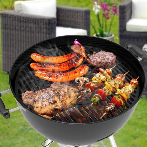 Vista 5 de onlyfire Rejilla de hierro fundido Rejilla de repuesto Gourmet BBQ System para Weber 22inch Kettle Charcoal Grills