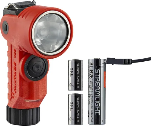 Vista 2 de Streamlight 88901 Vantage 180 X linterna para montar en casco y de ángulo recto para bomberos con soporte para casco, naranja