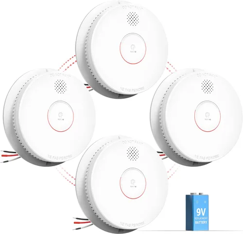 Vista 12 de SITERWELL Detector de humo fotoeléctrico alarma de humo 9V batería