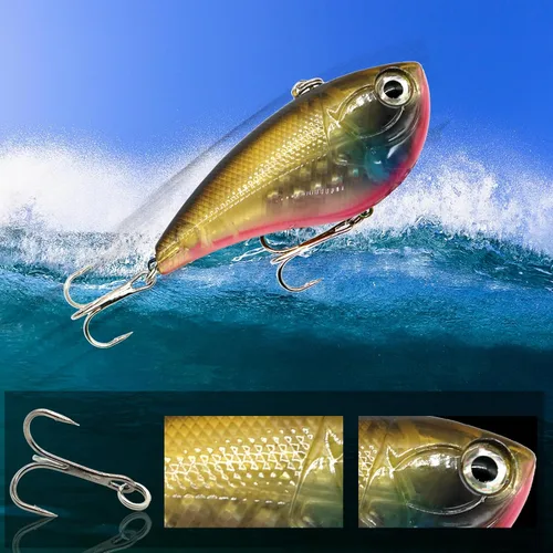 Vista 2 de Juego de señuelos de pesca Minnow Crankbaits Cebo de saltamontes Cebo de varias etapas cebos duros de varios tamaños