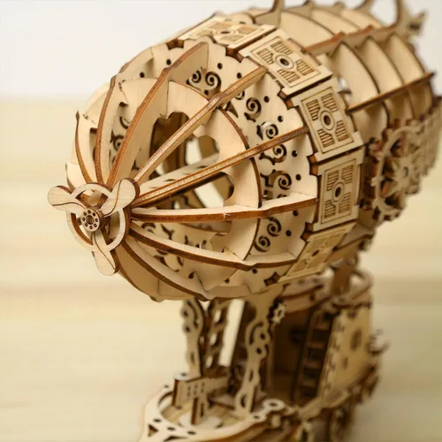 Vista 4 de Rompecabezas de madera 3D en kits de modelos de dirigibles, acertijos cerebrales y rompecabezas para Navidad/Cumpleaños, regalos para adultos