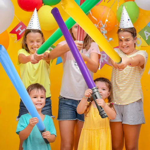 Vista 7 de 30 piezas de espada de sable de luz inflable, juguetes de disfraz de sable de luz para niños, regalos de fiesta de cumpleaños, 6