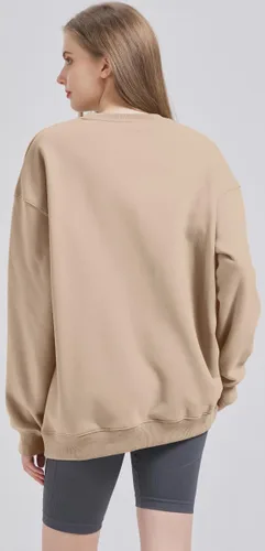Vista 2 de onlylan Cloud - Sudadera de gran tamaño para mujer, cuello redondo, sudadera de moda de otoño 2023, suéteres con capucha