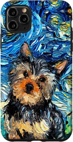 Vista 13 de iPhone 16 Yorkshire terrier Starry Night Cute Yorkie Dog Art por Aja Case