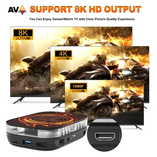 Vista 6 de Kinhank Super Console X4 Plus Video Game Console Pre-Built-in 60000+Games,Retro Game Console Compatible with 65+ emulators,EmuELEC 4.6Android