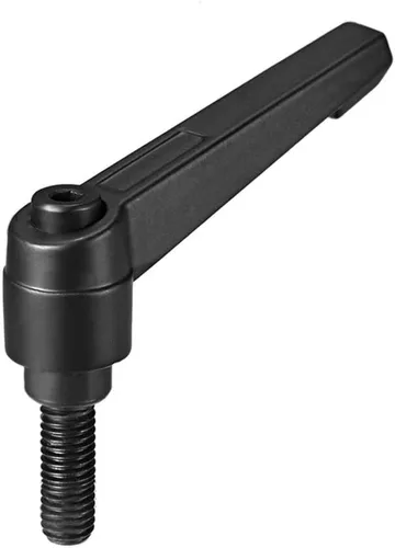 Vista 7 de uxcell Mango M6 x 1.575 in Palanca de sujeción ajustable Rosca Botón de trinquete macho roscado Perillas de tornillo de liberación rápida Pernos