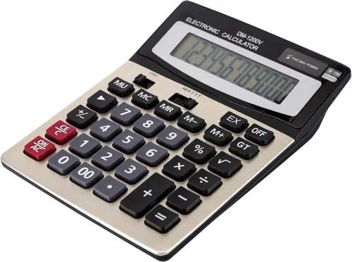 Vista 2 de Calculadora de escritorio grande con pantalla ancha de 12 dígitos y botones de plástico grandes para una fácil operación y visualización