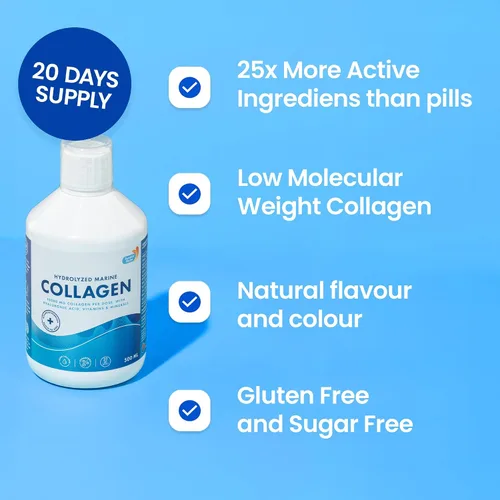 Vista 5 de Swedish Nutra - Polvo de colágeno 100% marino de 10.58 oz y 10.000 mg de colágeno marino hidrolizado Suplemento líquido Ácido hialurónico, biotina