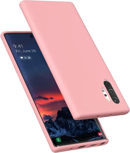 Vista 11 de Diseñada para Galaxy Note 10 Plus, goma de gel de silicona líquida a prueba de golpes, cojín de forro de tela de microfibra suave compatible