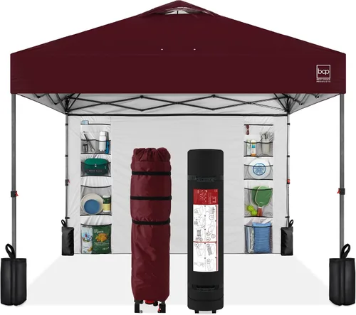 Vista 14 de Best Choice Products Carpa Toldo Desplegable de 10x10 pies para Instalación de 1 Persona, Refugio Portátil Instantáneo con Botón de 1 Toque