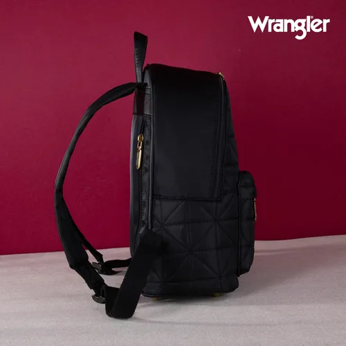 Vista 6 de Montana West Mochila Wrangler para mujer, mochila acolchada para uso casual, Negro (Black Backpack), Classic