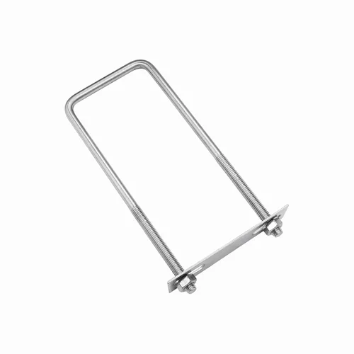 Vista 8 de Pernos en U cuadrados de acero inoxidable 304 de 1 "(25 mm) de ancho interior, 3 "(75 mm) de longitud inoxidable M8 con tuercas, placa de marco