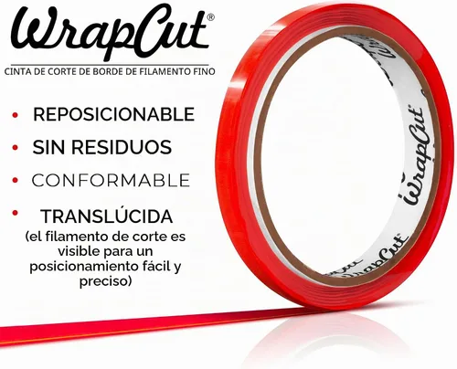 Vista 5 de VViViD Wrap Cut cinta para corte de bordes de vinilo de 32 pies (10 m) con espátula amarilla para detalles