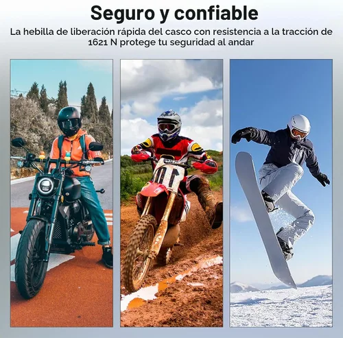 Vista 6 de Kit de hebilla de liberación rápida para casco universal acero Negro