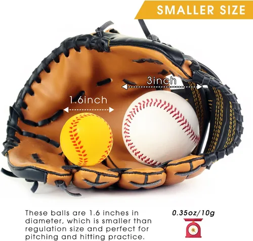 Vista 3 de Paquete de 20 mini pelotas de béisbol de espuma de 1.6 pulgadas, perfectas para practicar bateo y lanzar, mejorar tu precisión de bateo