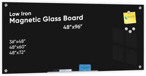 Vista 11 de Fab Glass and Mirror - Pizarrón magnético de vidrio con borrador, Negro