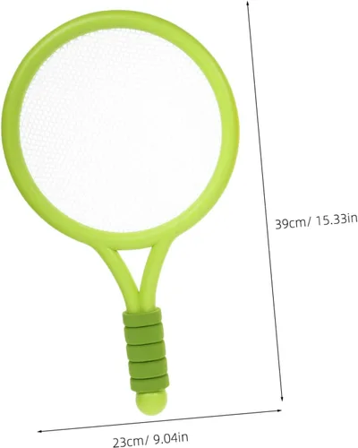 Vista 9 de LIOOBO Raqueta de tenis ligera para principiantes, raquetas de plástico en verde amarillo juego de captura al aire libre para niños que mejoran