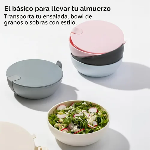 Vista 2 de W&P WP-PBC-CM - Cuenco con tapa Porter, para almacenar comida, ensaladas, comidas preparadas, hermético, apto para lavavajillas y microondas