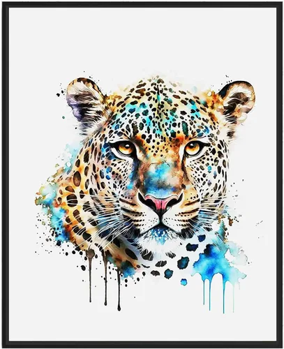 Vista 44 de WIldlife - Póster impreso de pez pescador, impresiones abstractas de animales de acuarela, obras de arte de naturaleza para sala de estar