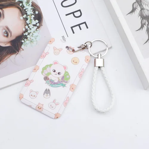 Vista 3 de 2 piezas de mercancía de K-POP Stray Kids SKZOO - Portatarjetas de identificación con llavero para niños callejeros, regalo para fanáticos