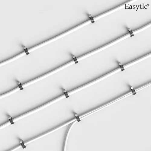 Vista 7 de Easytle Abrazaderas de cable de plástico, 100 clips de cable de 0.394 pulgadas, clips de cable coaxial, clips de cable coaxial, clips de cable