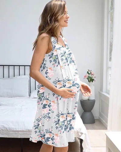 Vista 3 de Ekouaer - Camisón de maternidad para mujer (tallas S-XXL)