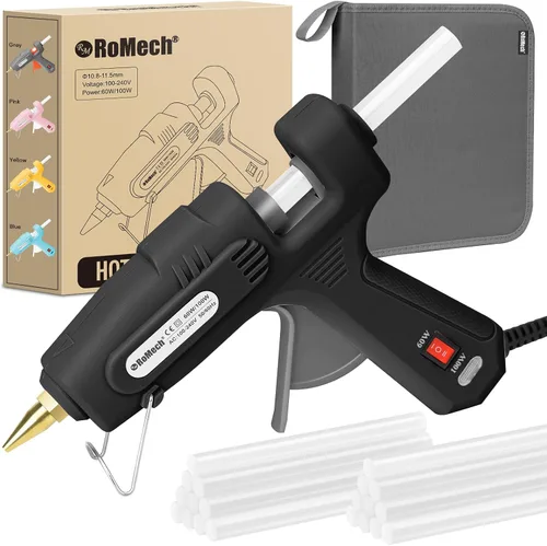 Vista 12 de Pistola de pegamento caliente de tamaño completo con potencia dual de 60/100 W y 21 barras de pegamento caliente (7/16"), pistola de pegamento