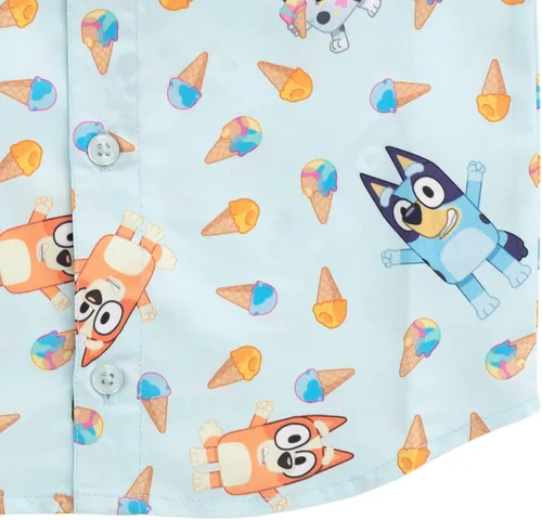 Vista 5 de Bluey Camisa de vestir hawaiana con botones de Bingo para niños pequeños