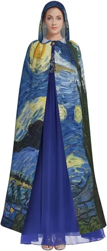 Vista 2 de Galaxy Space - Capa unisex de longitud completa con capucha para Halloween, fiesta de vampiros para adultos