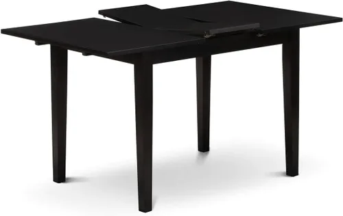 Vista 5 de East West Furniture NOAV3-BLK-LC - Juego de comedor de 3 piezas para espacios pequeños, contiene una mesa de comedor rectangular con hoja
