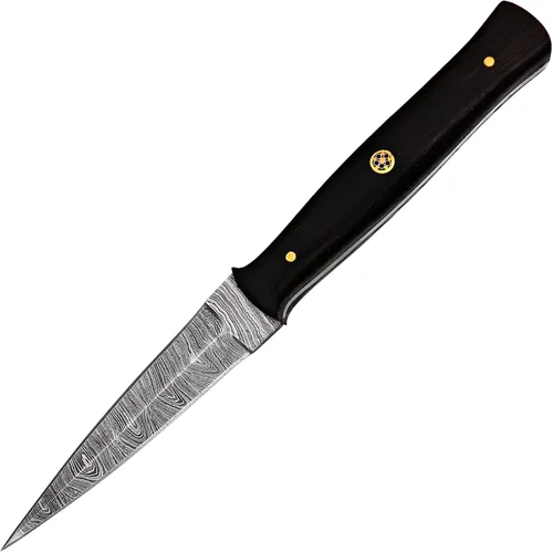 Vista 9 de PAL 2000 KNIVES DAM-2055 Cuchillo de caza hecho a mano de acero de Damasco de 8.4 pulgadas - Mango de micarta con funda Negro