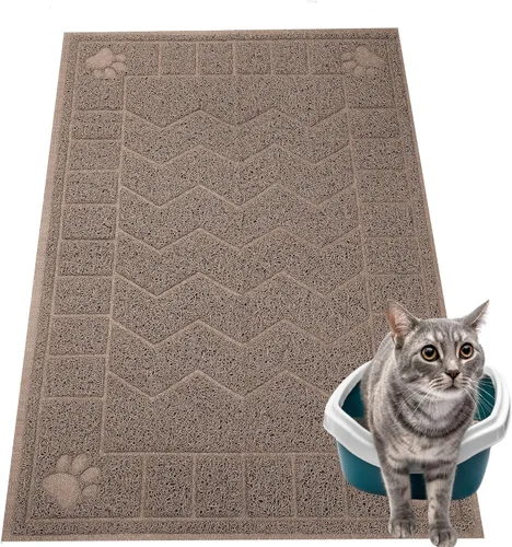 Vista 10 de Alfombrilla para Arena de Gatos, Alfombrilla Atrapa Arena Suave para las Patas de Gatitos, 35" x 24" Alfombrilla para Caja de Arena de Gatitos