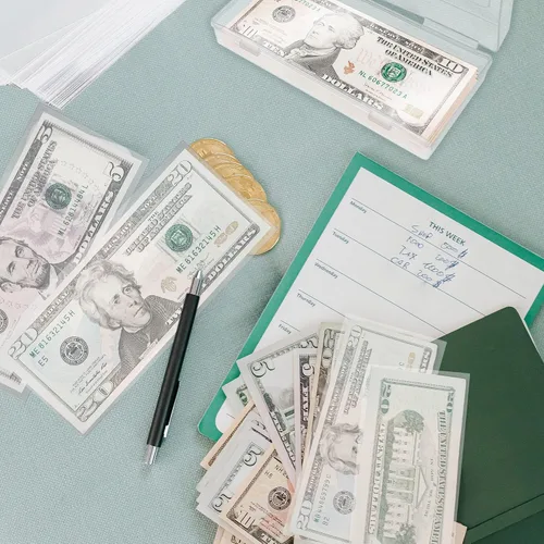 Vista 6 de 300 fundas de papel transparente para billetes, fundas individuales para coleccionistas, fundas protectoras de papel para billetes con estuche