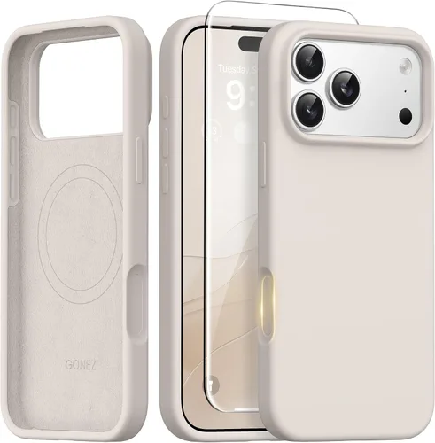 Vista 20 de GONEZ Funda magnética para iPhone 14, compatible con Magsafe, con protector de pantalla + protector de cámara, forro de microfibra antiarañazos