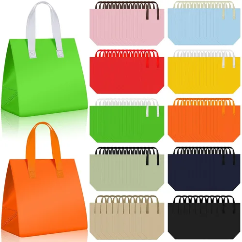 Vista 11 de Kacctyen 100 bolsas aisladas para llevar a granel de 9.5 x 6 x 9.5 pulgadas, bolsa de alimentos con aislamiento térmico para café, té con leche Negro