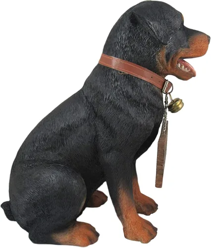 Vista 5 de Guardian of Love - Estatua de bienvenida de Buddy Rottweiler con letrero reversible, figura decorativa de perro para uso en interiores o exteriores