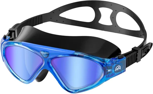 Vista 15 de OutdoorMaster Máscara de natación - Máscara de natación de visión amplia y gafas antivaho impermeable A-Negro