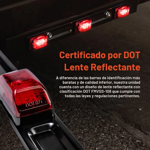 Vista 4 de TRUE MODS 15 "3 rojo 9 LED barra de luz de remolque ID cola trasera