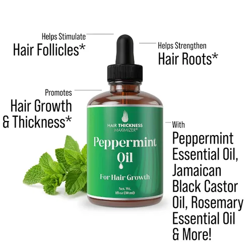 Vista 2 de Aceite para el crecimiento del cabello de menta 1oz