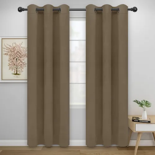 Vista 118 de Easy-Going - Cortinas opacas para dormitorio, aislamiento térmico sólido con ojales, cortinas de ventana para reducción de ruido, cortinas