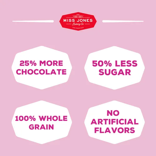 Vista 5 de Miss Jones Baking Mezcla de galletas con chispas de chocolate sin gluten, más chispas de chocolate, 50% menos azúcar, postres y golosinas endulzados