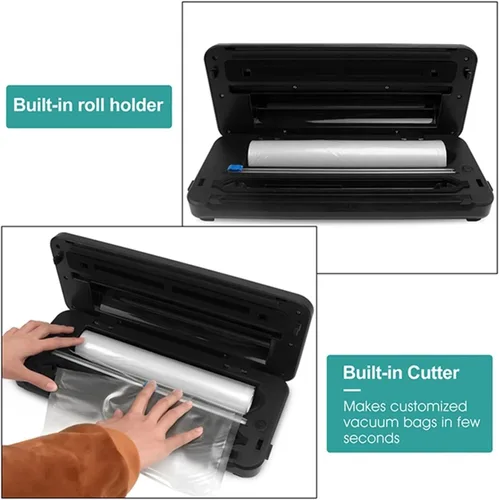 Vista 2 de Vacuum Sealer With Roll Holder Pulse Function Sous Vide Vacuum Packing Machine For Food Storage Packer Vacuum Bags S285 (230v)