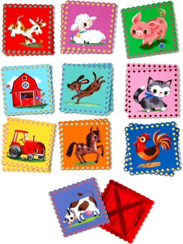 Vista 3 de eeBoo: Juego de memoria y coincidencia - Little Farm - 10 pares, desarrolla habilidades de reconocimiento, concentración, memoria y vocabulario, a