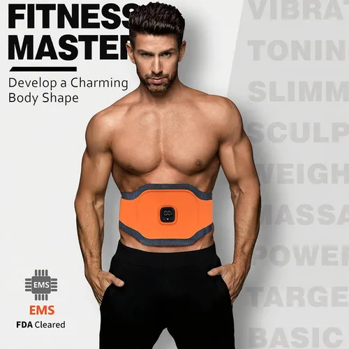 Vista 7 de FDA Cleared - Estimulador de abdomen con cinturón EMS - Cinturón de tonificación ajustable con 10 modos y 6 almohadillas, diseño de 3 capas que