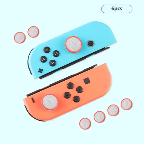 Vista 3 de 6 tapas de silicona para pulgar Switch Joycon, antideslizante, de silicona analógica, para Nintendo SwitchOLEDLite Joycon Controller