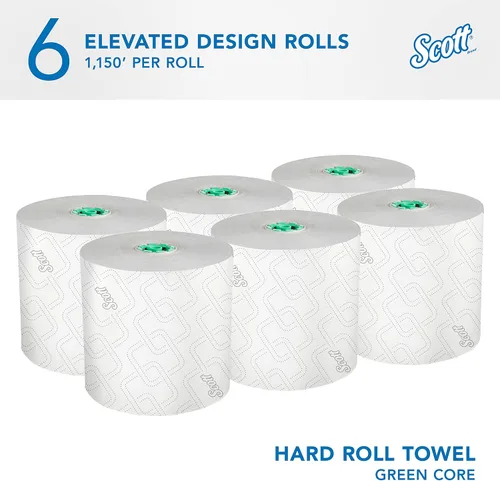 Vista 2 de Scott Professional Toallas de papel duro de alta capacidad, a granel (25700), enrolladas duras, diseño elevado, bolsillos de absorción, blanco