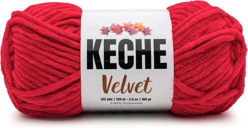 Vista 178 de Keche Hilo para ganchillo, hilo de terciopelo, chenilla suave, manta de bebé voluminosa amigurumi Yarn 3.53 oz (132 yardas) - Arona