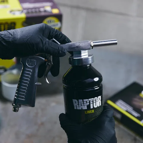 Vista 3 de Raptor - Kit de revestimiento en aerosol de uretano tintado para caja de camioneta, pintura protectora, duradera, para portones traseros y camiones