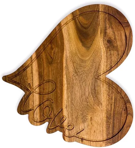 Vista 5 de Affinity Decor Tabla de madera de acacia para el día de San Valentín, para cortar queso, charcutería, plato de queso para servir plato de queso