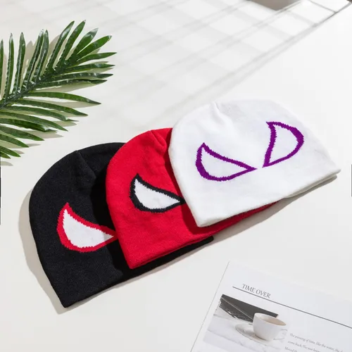 Vista 5 de gothapy Y2K - Gorros de punto de acrílico gótico con diseño de Spider Miles Gwen Peter para mujeres y hombres